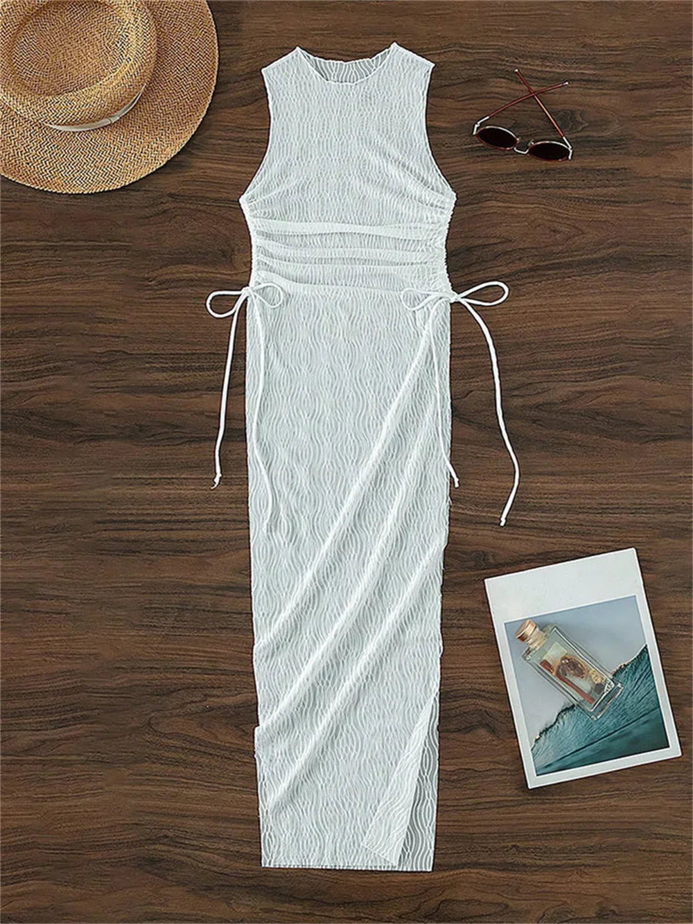 Sexy Mesh High Slit Dress Cover-Ups