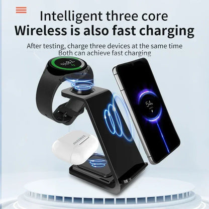 30W 3 in 1 Wireless Charger Stand