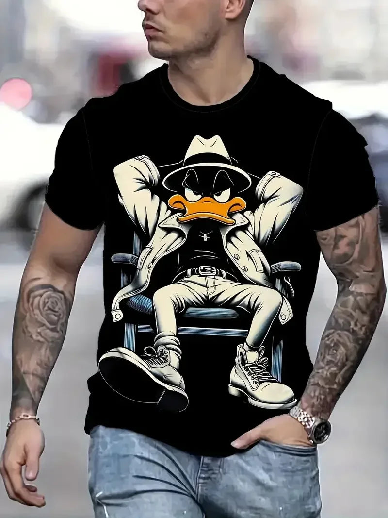 Funny Men's T Shirt Cartoon Duck Print - Empire P.E