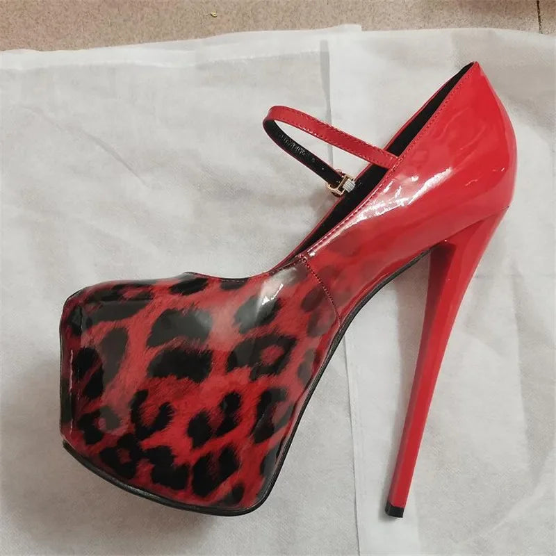 Woman Platforms Pumps Ankle Strap Stilettos - Empire P.E