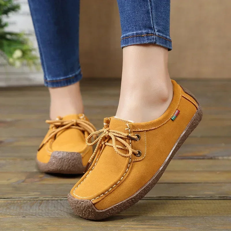 New Arrival Women Casual Shoes 2025 Suede Leather Flats - Empire P.E