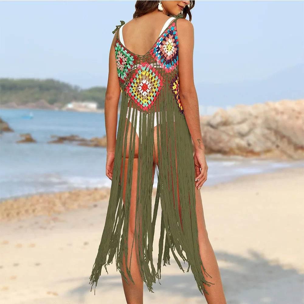 Trendy V-Neck Beach Cover-Up Dress for Women - Empire P.E