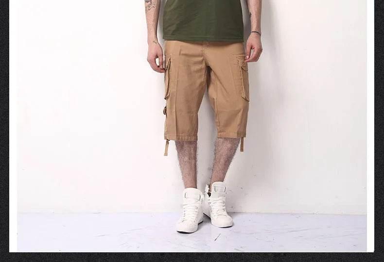 New Men's Trend Loose Large Size Cotton Shorts Multi Pocket - Empire P.E