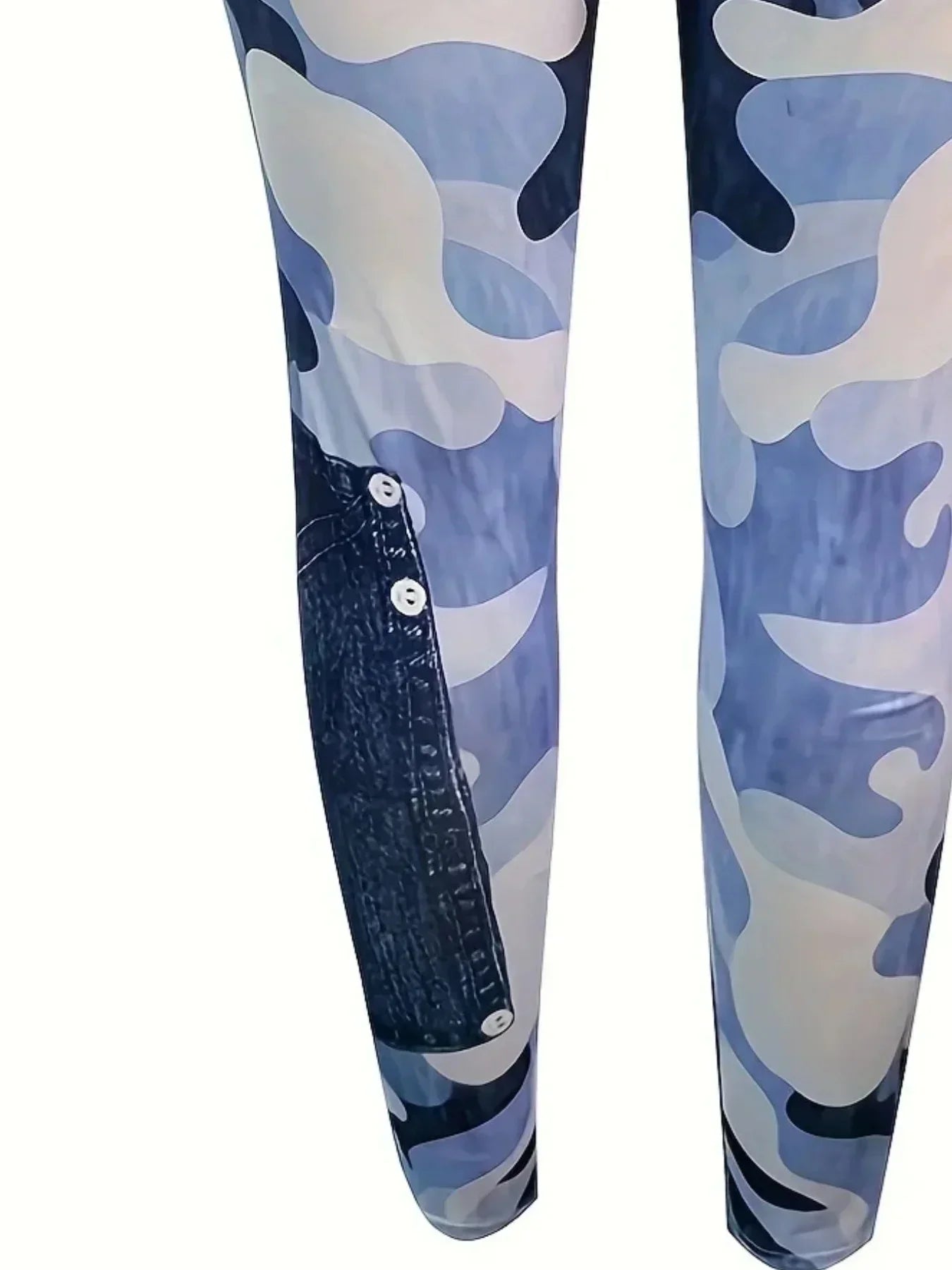 Plus Size Women's Leggings Artificial Slim Fit Printed Denim - Empire P.E