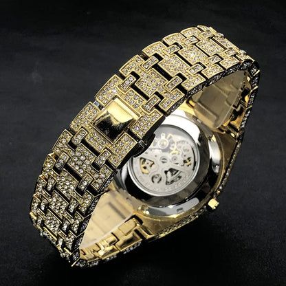 Men's Luxury Full Ice Out  Hip Hop Tourbillon Watches