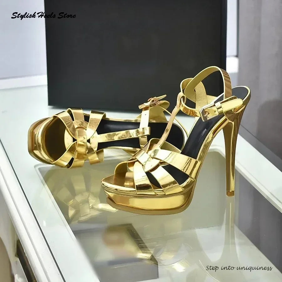 Classics Leather Platform Straps Stilettos - Empire P.E