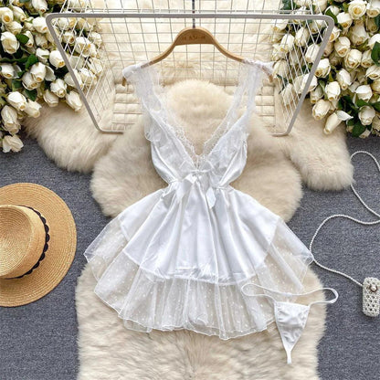 Hollow Out Cosplay Lingerie Lace Backless Jumpsuit - Empire P.E