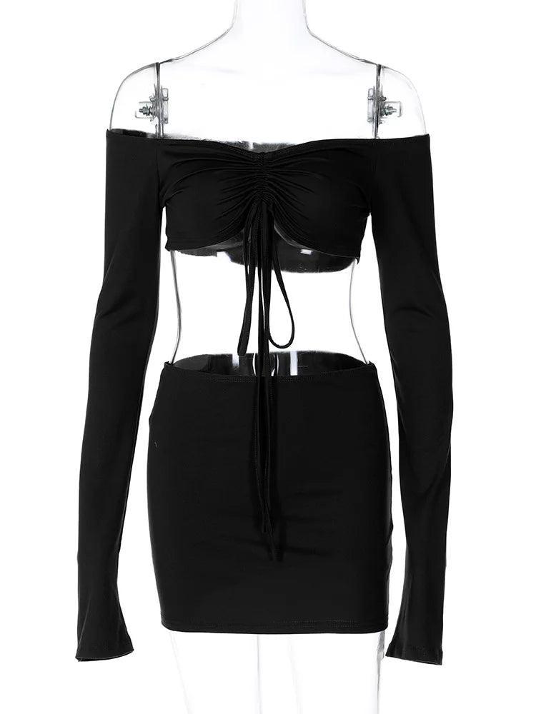Women Matching 2 Piece Set Long Sleeve Drawstring - Empire P.E