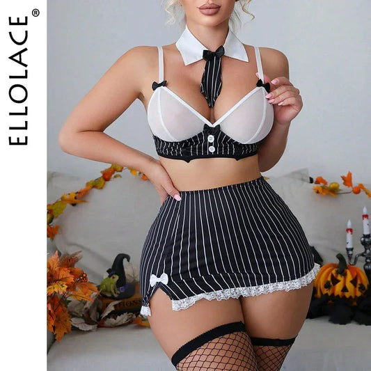 Teacher Cosplay Sexy Lingerie Set 6-Piece Strip Underwear - Empire P.E