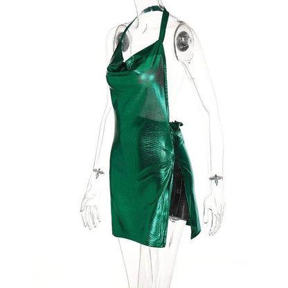 Elegant Short Dress with Hanging Neck Backless - Empire P.E