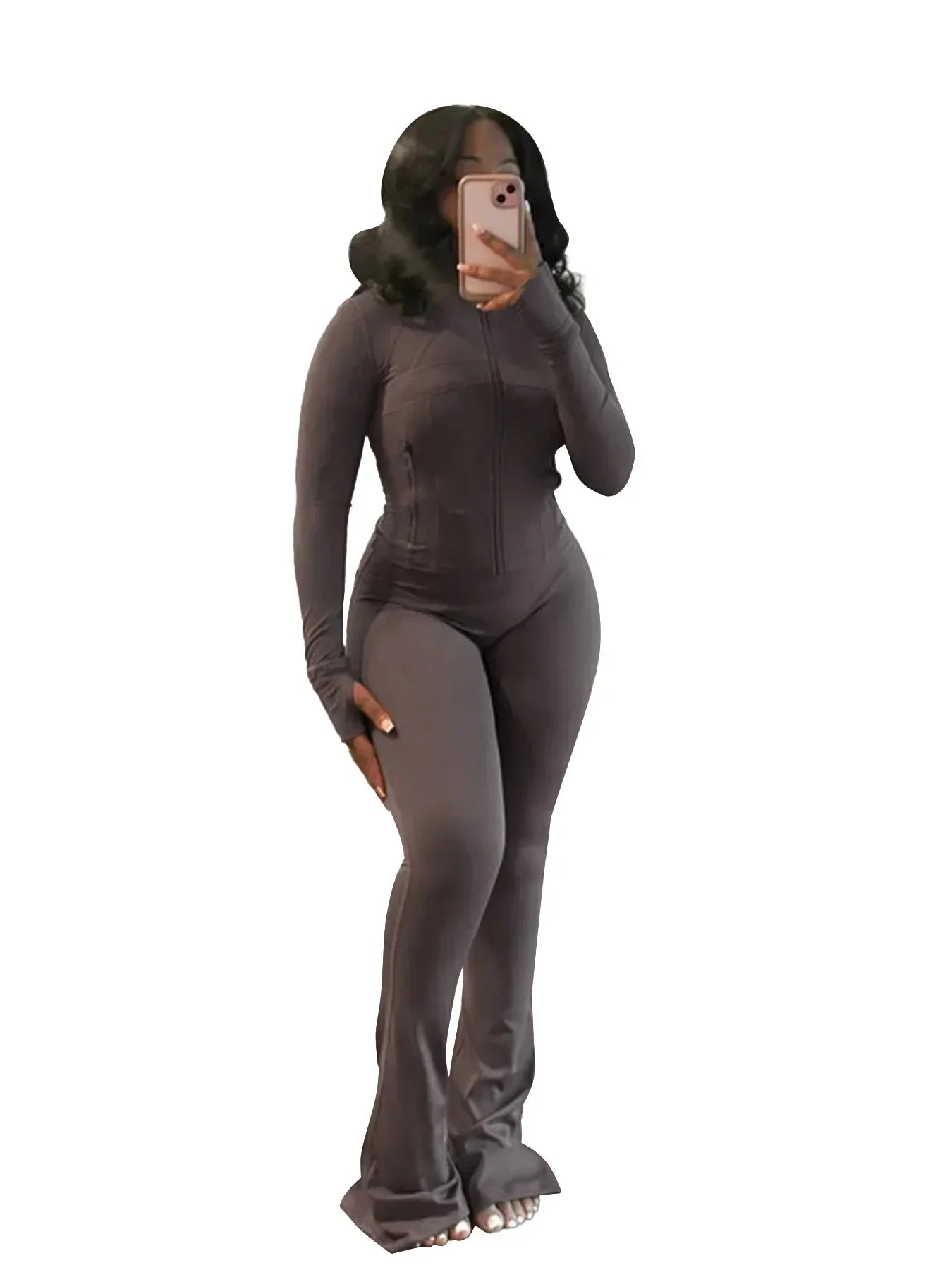 Casual Women's Long Sleeve Tight Fitting Sports Clothing 2-Piece Set - Empire P.E