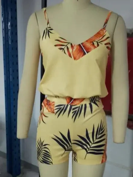 Floral Print Top Pants Set Loungewear Shorts Casual Outfits - Empire P.E
