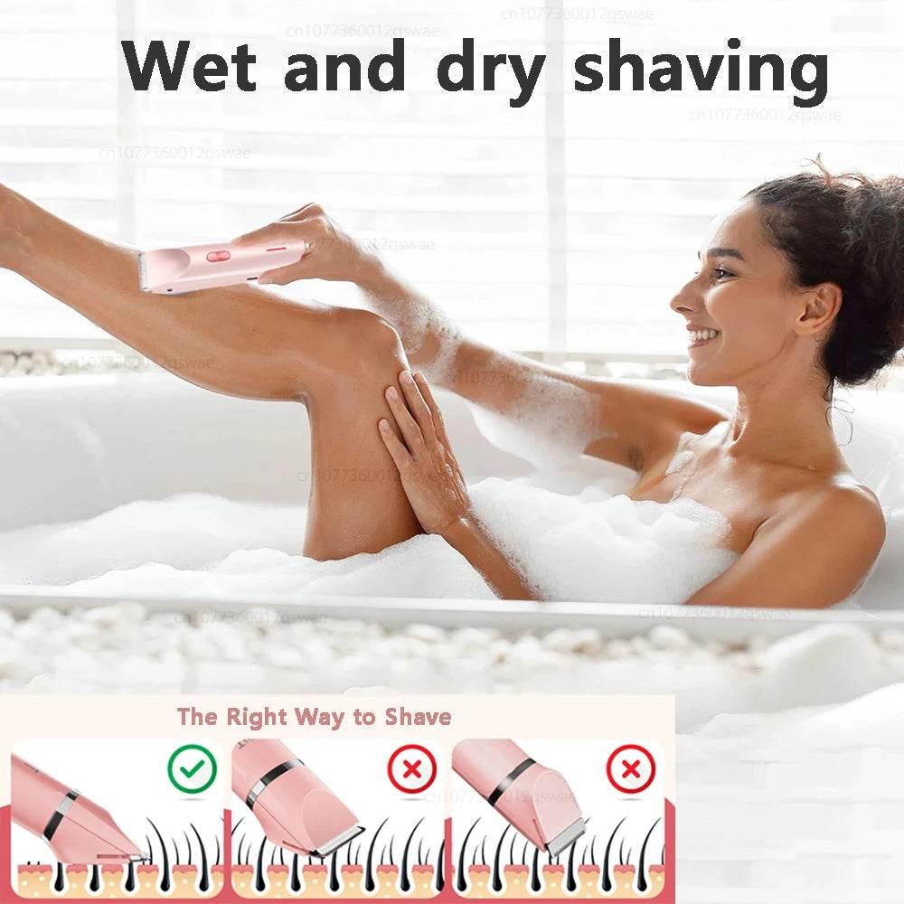 Electric Razor for Women Painless Women Mustache Electric Shaver for Leg Bikini Body Hair Trimmer Facial Epilator Hair Remover - Empire P.E
