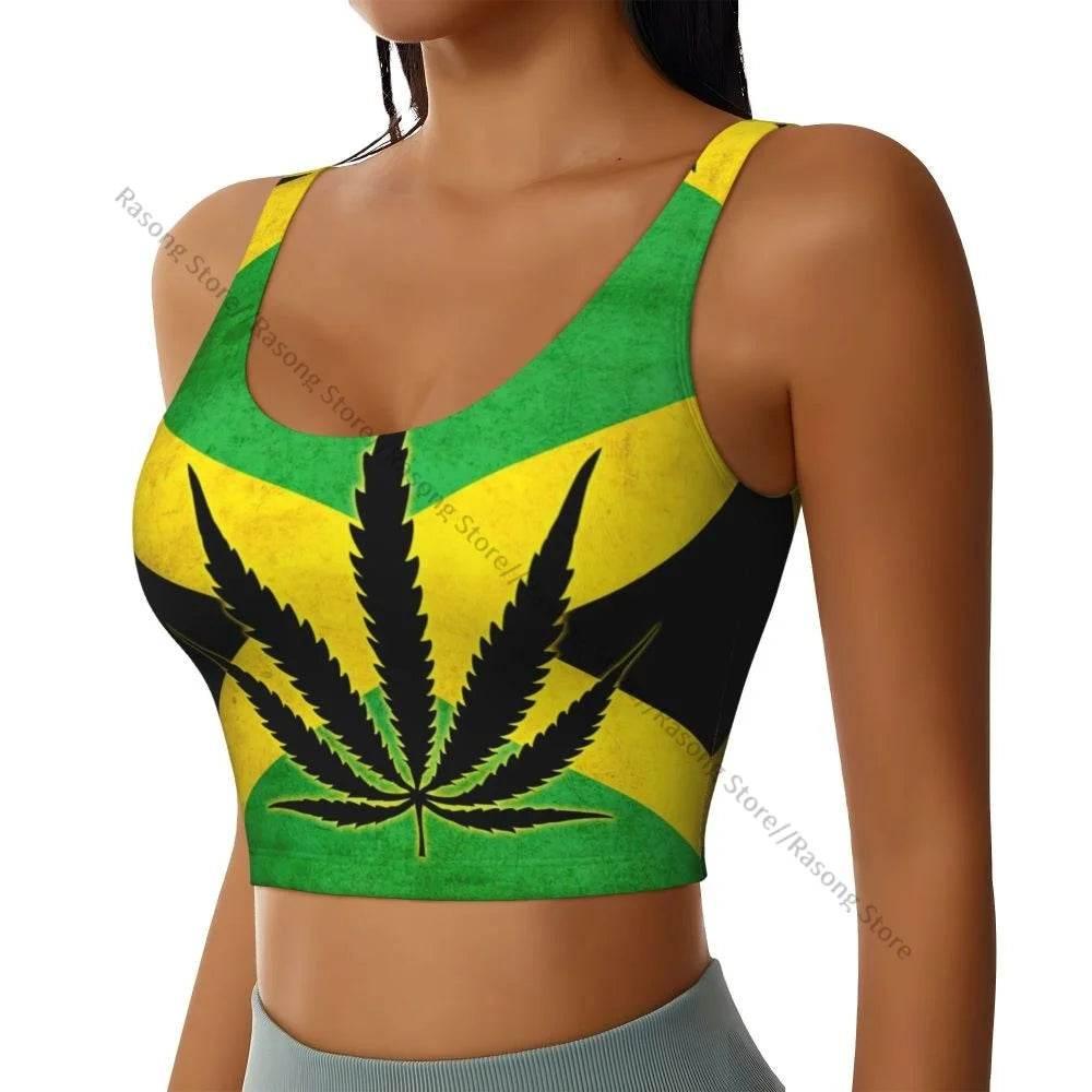 Sports Bra Women Running Yoga Clothes Vest Jamaica Kingdom Flag Gathering Fitness Vest - Empire P.E