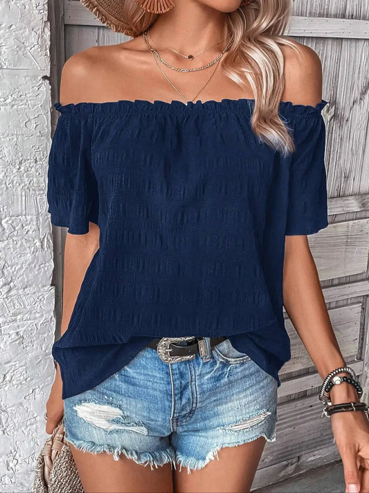 Women's Fashion Off The Shoulder Shirt - Empire P.E