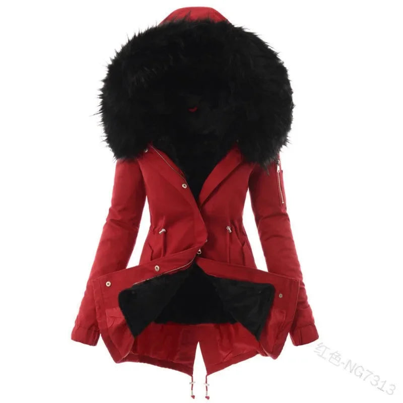 Women's Fur Hooded Coat - Empire P.E