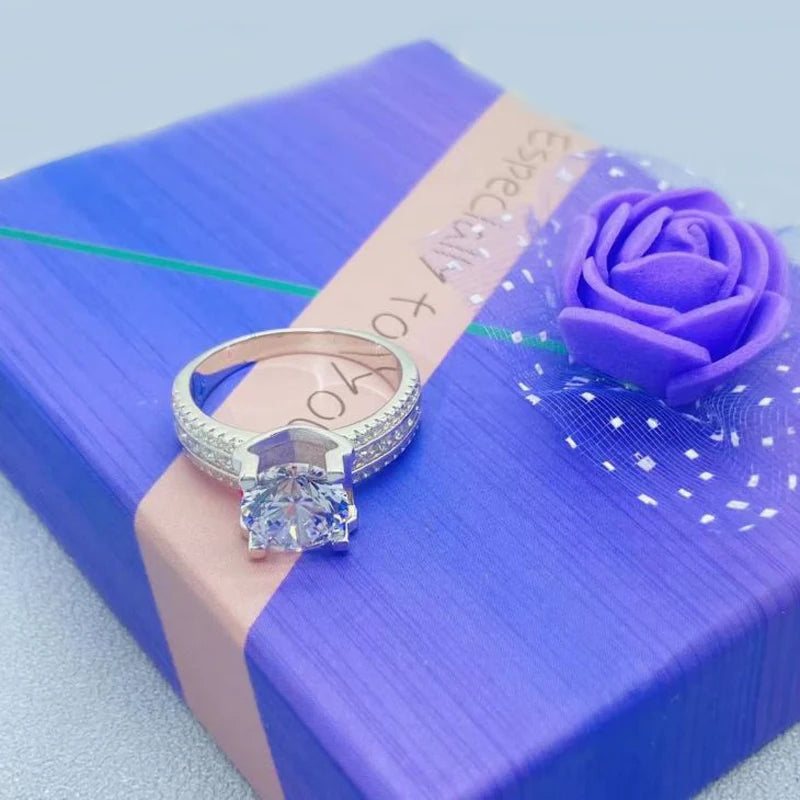 Real 2 Carat 8mm Moissanite Wedding Ring