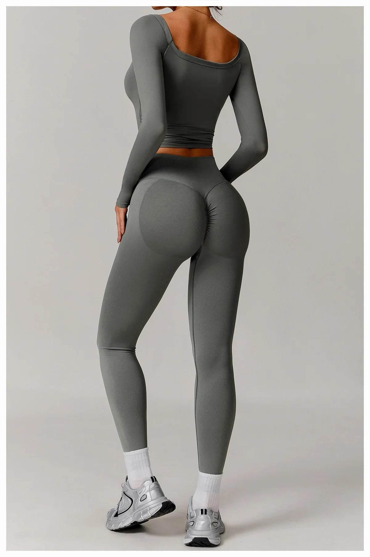 Women Yoga Shirts Crop Tops Long Sleeves Shirts for Women Yoga Sports Fitness Gym Clothing Running Workout Tops Sports Shirts - Empire P.E