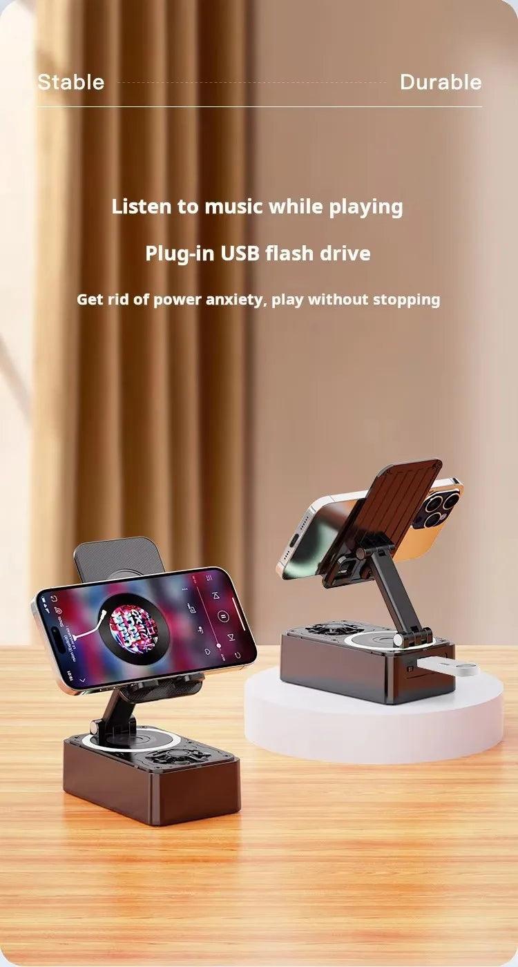 New Cell Phone Holder Stand With Bluetooth Speaker Adjustable Desktop Live Lazy Tablet Bracket Support Portable Wireless Speaker - Empire P.E