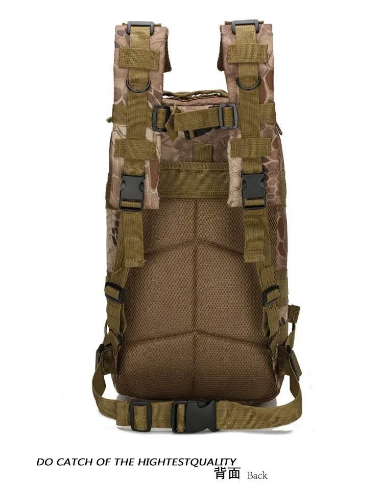 Men's Classic Tactical Backpack Travel Sports Camouflage Bag Outdoor Climbing Hunting Backpack Fishing Hiking Nylon 3P Pack Bag - Empire P.E