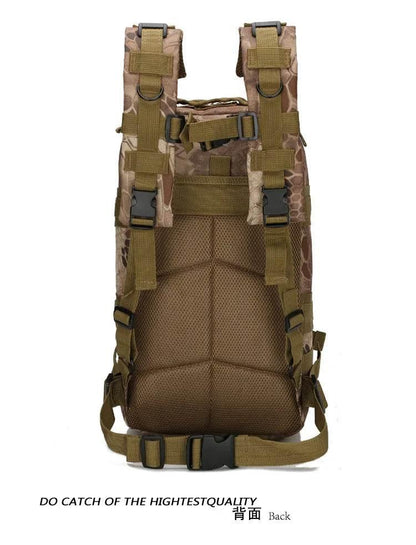 Men's Classic Tactical Backpack Travel Sports Camouflage Bag Outdoor Climbing Hunting Backpack Fishing Hiking Nylon 3P Pack Bag - Empire P.E