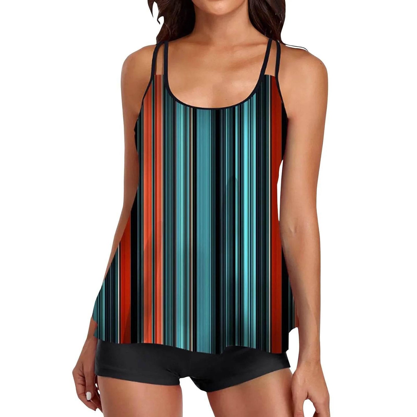 2024 Personality Popular Women's Swimsuit Sexy Printed Vest Shorts Swimsuit Two-Piece Set Soft And Comfortable Swimwear - Empire P.E