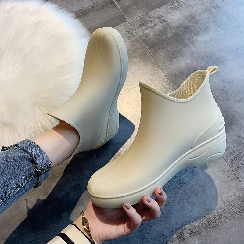 Fashion Waterproof Rain Shoes for Women Platform Ankle Rain Boots - Empire P.E