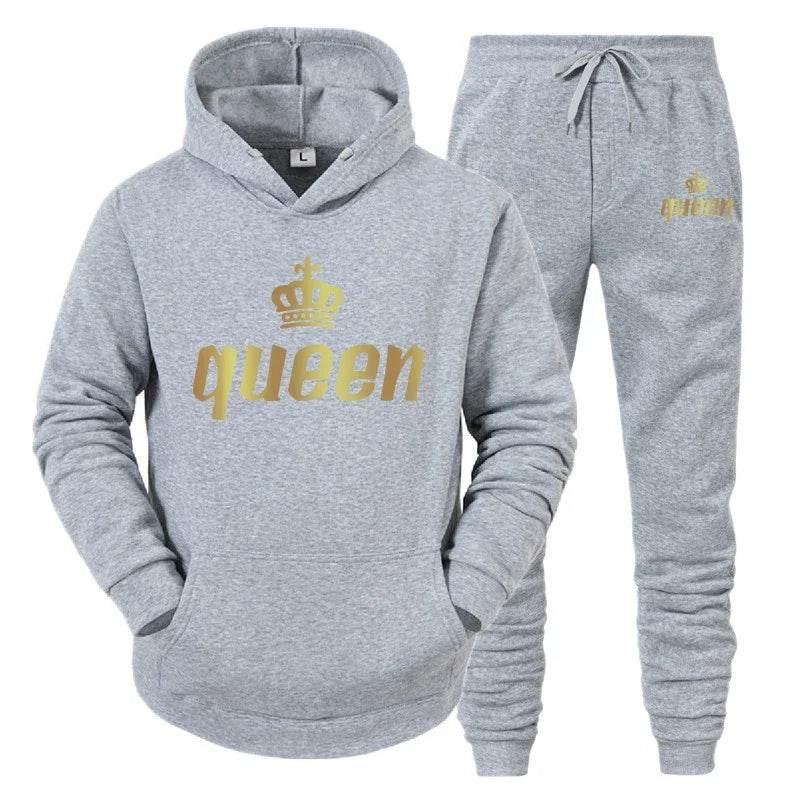 King And Queen Couple Outfit Hoodie and Jogger Pants High Quality Men Women Daily Casual Sport Jogging Suit King Queen Tracksuit - Empire P.E