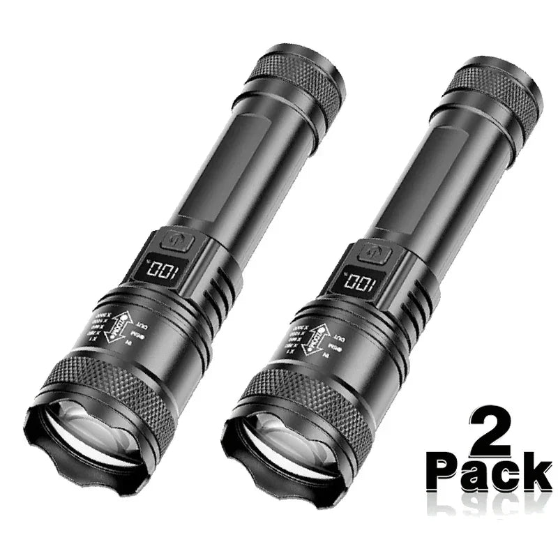 High Power 2000LM LED Flashlight Built-in Battery USB Rechargeable - Empire P.E