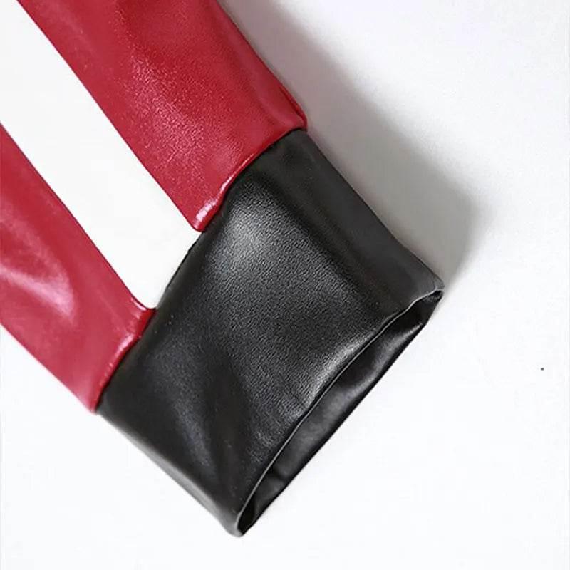 Streetwear Fashion Women Faux Leather New Jacket Letter Print Autumn Casual Sporty Wild Streetwear Uniform Trend Lady Crop Coat - Empire P.E