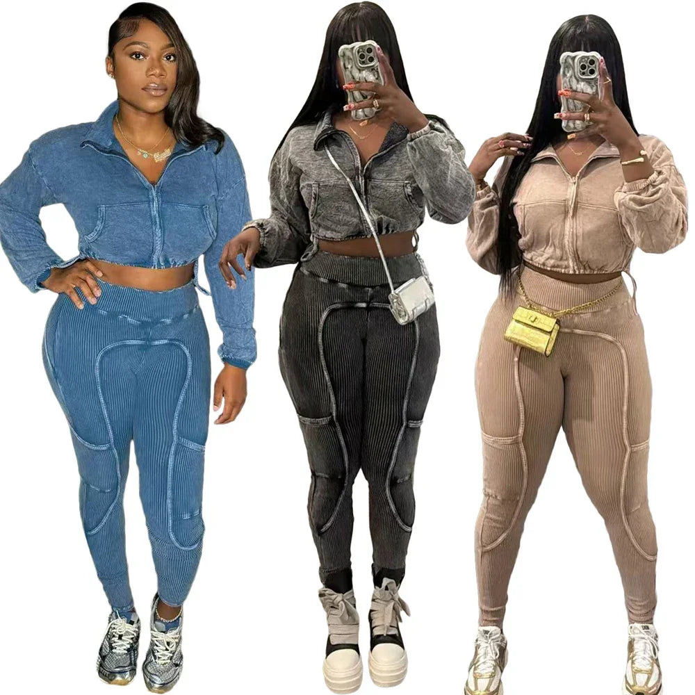 Women's Vintage Two Piece Jogger Set - Empire P.E