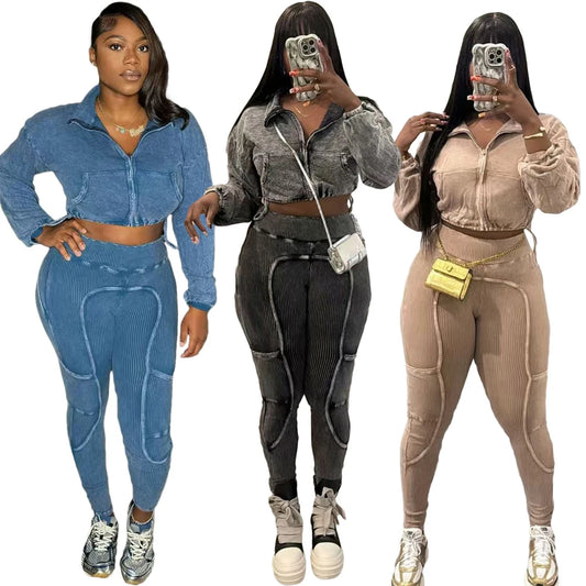Women's Vintage Two Piece Jogger Set - Empire P.E