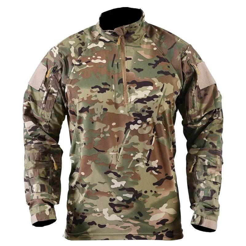 Tactical Shirts Combat Shirt Men Clothing Long Sleeve T-Shirts Breathable Airsoft T-shirt Camo Quick-dry Paintball T-Shirt Tops - Empire P.E
