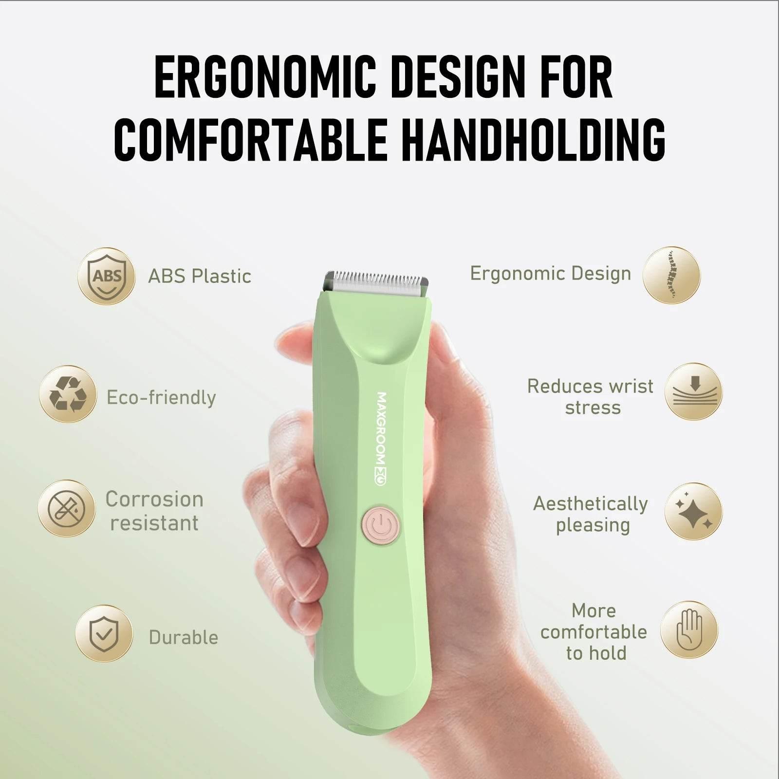 MAXGROOM Body Hair Trimmer Shaver for Men Ball Trimmer for Groin Pubic Replaceable Ceramic Blade Electric IXP7Waterproof Clipper - Empire P.E
