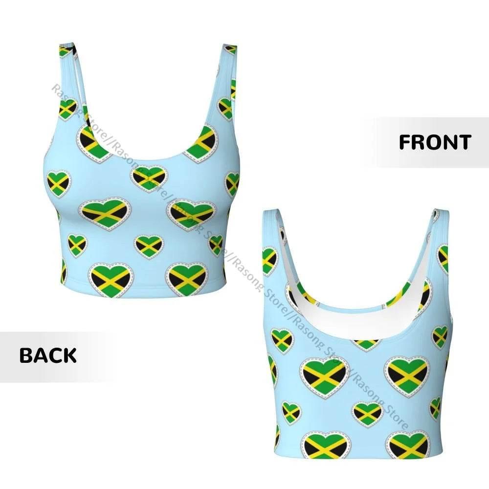 Sports Bra Women Running Yoga Clothes Vest Jamaica Kingdom Flag Gathering Fitness Vest - Empire P.E