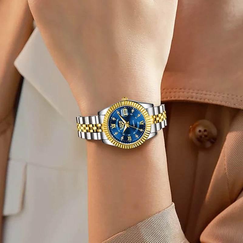 LIGE Top Luxury Watches For Women Vintage Fashion Ladies Watch Waterproof Date Stainless Quartz Wristwatches Reloj Mujer 2025 - Empire P.E