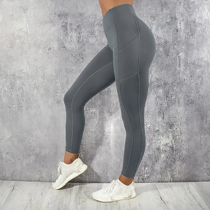 Yoga Fitness Women Leggings High Waist Tights with Pocket Gym Workout Running Stretchy Sexy Butt Liftting Casual Skinny Pants - Empire P.E