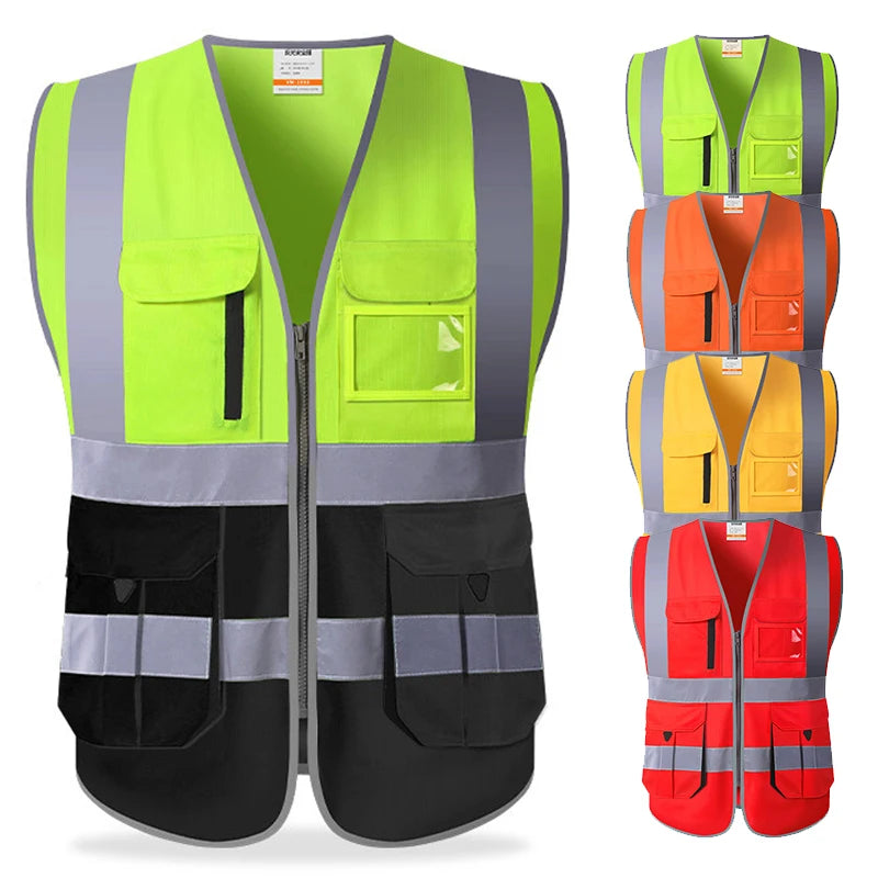 Reflective Safety Vest Multi Pockets Workwear