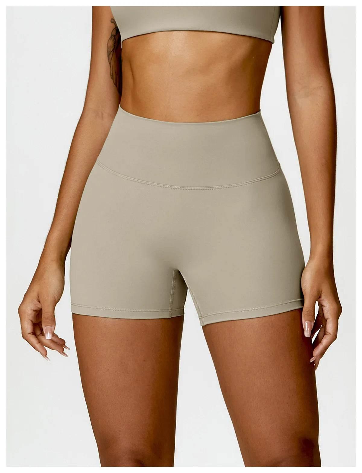 New Women Yoga Shorts High Waist Beautiful Buttocks Gym Sexy Feel V-shaped Shorts Sports Fitness Tights Push up Run Leggings - Empire P.E