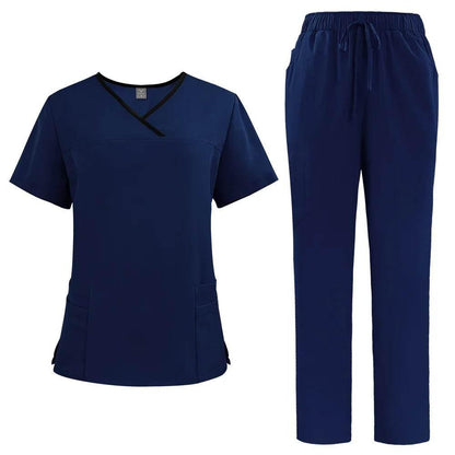 Solid Color Breathable Nursing Scrubs Women Uniforms - Empire P.E
