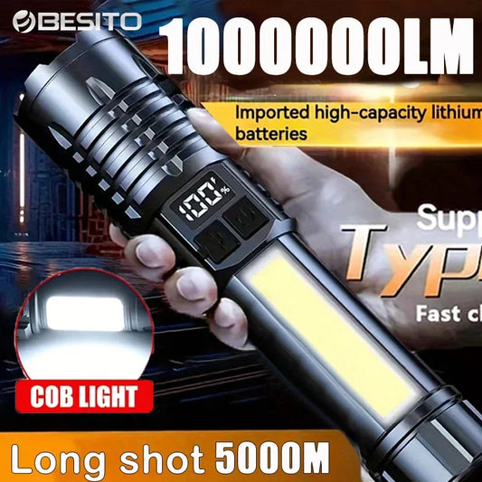 Portable Rechargeable High Power LED Flashlights With Display Screen - Empire P.E