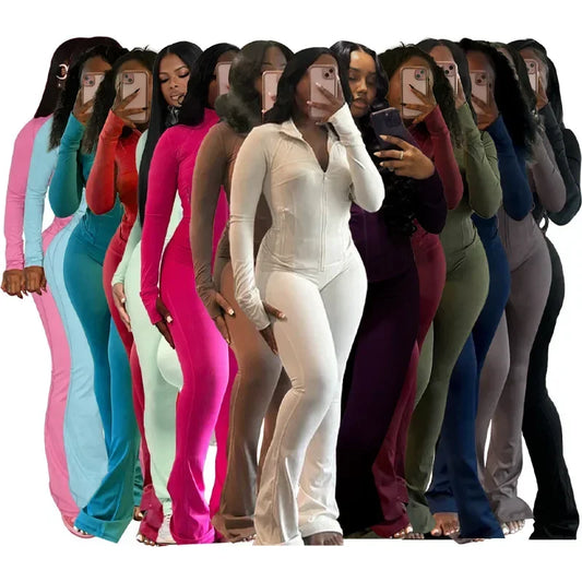 Casual Women's Long Sleeve Tight Fitting Sports Clothing 2-Piece Set - Empire P.E