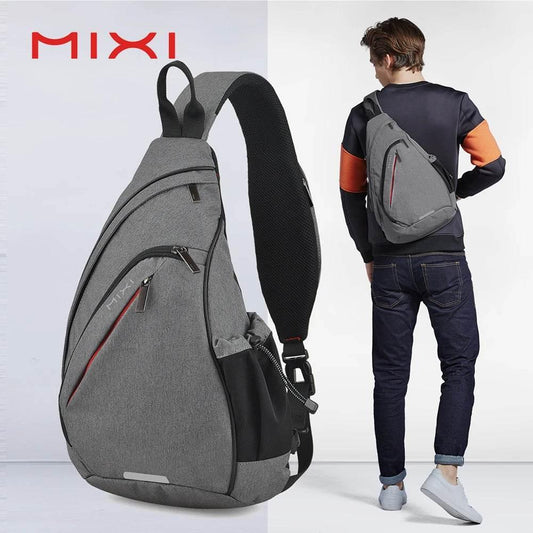 Mixi Men One Shoulder Backpack Women Sling Bag Crossbody USB Boys Cycling Sports Travel Versatile Fashion Bag Student School - Empire P.E