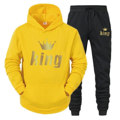 King And Queen Couple Outfit Hoodie and Jogger Pants High Quality Men Women Daily Casual Sport Jogging Suit King Queen Tracksuit - Empire P.E