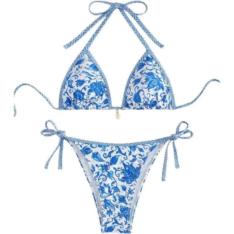 2026 New Halter String Triangle Two Piece Bikini