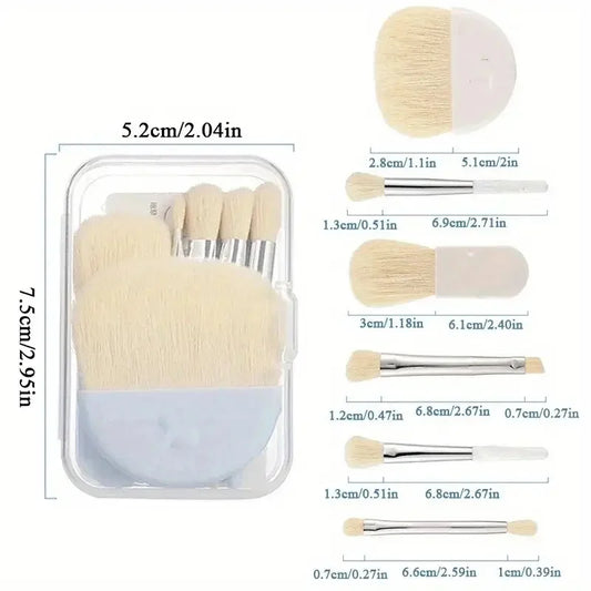 6Pcs Mini Makeup Brushes Set With Box Portable