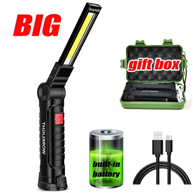 COB LED Work Light Dimmable USB Rechargeable LED Flashlight - Empire P.E