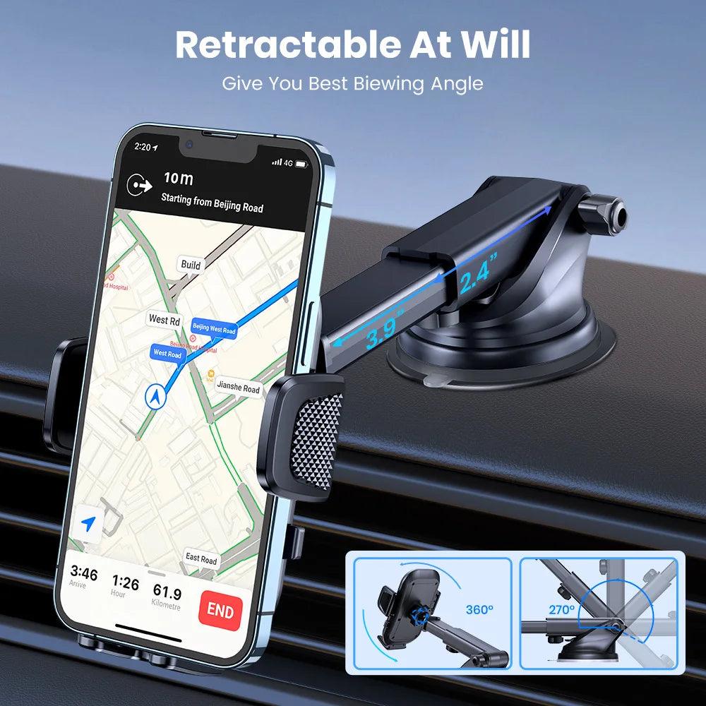 TOPK Car Phone Holder Mount for IPhone[Powerful Suction] Phone Mount for Car Dashboard Car Accessories Automobile for Smartphone - Empire P.E