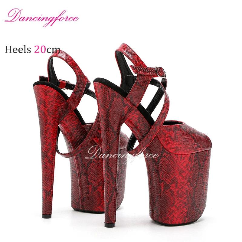 20CM/8inches Snake Print Stripper Pole Dance Shoes - Empire P.E
