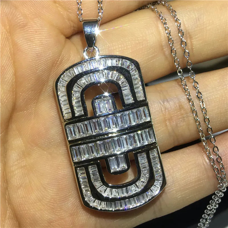 Luxury 925 Sterling Silver Cross Pendant Necklace